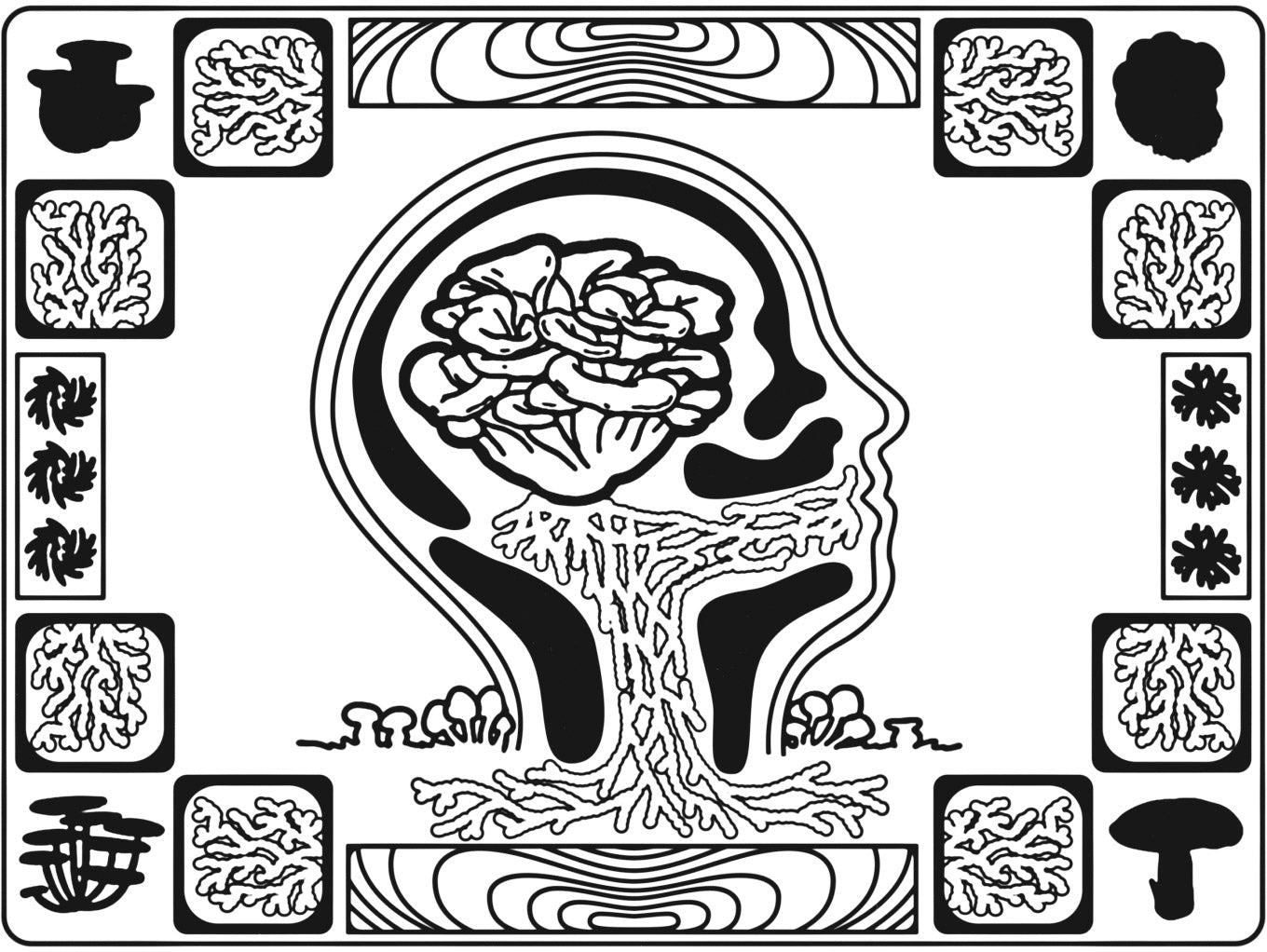 Mushroom brain illustration