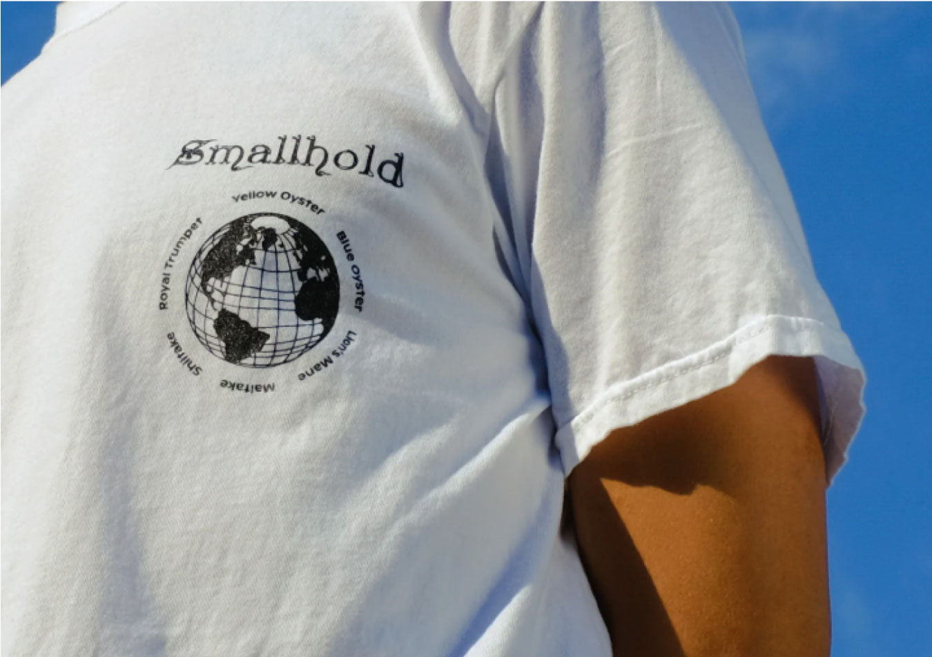 smallhold t-shirt on farmer
